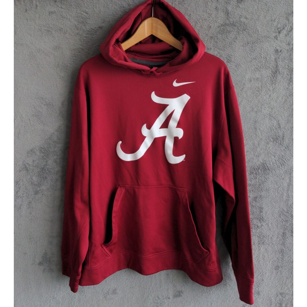 Nike Therma Fit Alabama Crimson Tide Hoodie Mens XL Red NCAA Pullover Sweatshirt